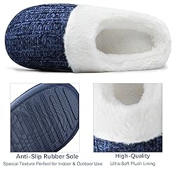 shoeslocker Slippers for Women Memory Foam Fuzzy