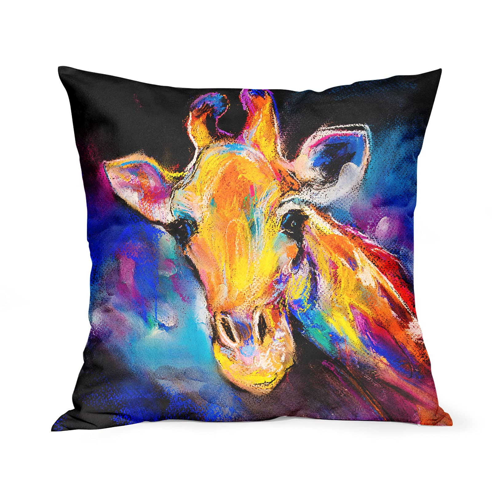 Zwifitt Giraffe Cushion Cover 18x18 Inch Animal Art Deco Throw Pillow Case for Men&Women Couch Living Room Bedroom Sofa Decorative Pillows Cover, 45x45cm