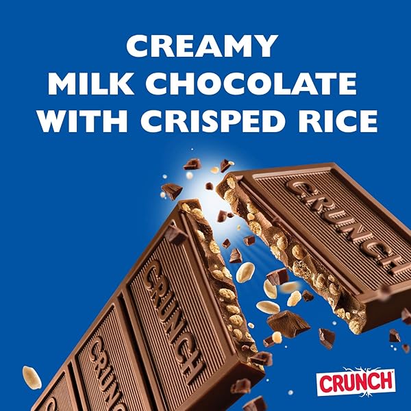 CRUNCH MILK CHOCOLATE CANDY BAR, FULL SIZE FERRERO CANDY, 1.55 OZ