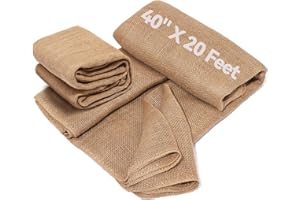 TRAVLAND 40" x20 Feet Premium Natural Burlap Fabric Roll – Multipurpose for Gardening, Weddings, Crafts & Holiday Decor – Wedding Aisle Runner, Halloween/Christmas Burlap, Weed Barrier & More
