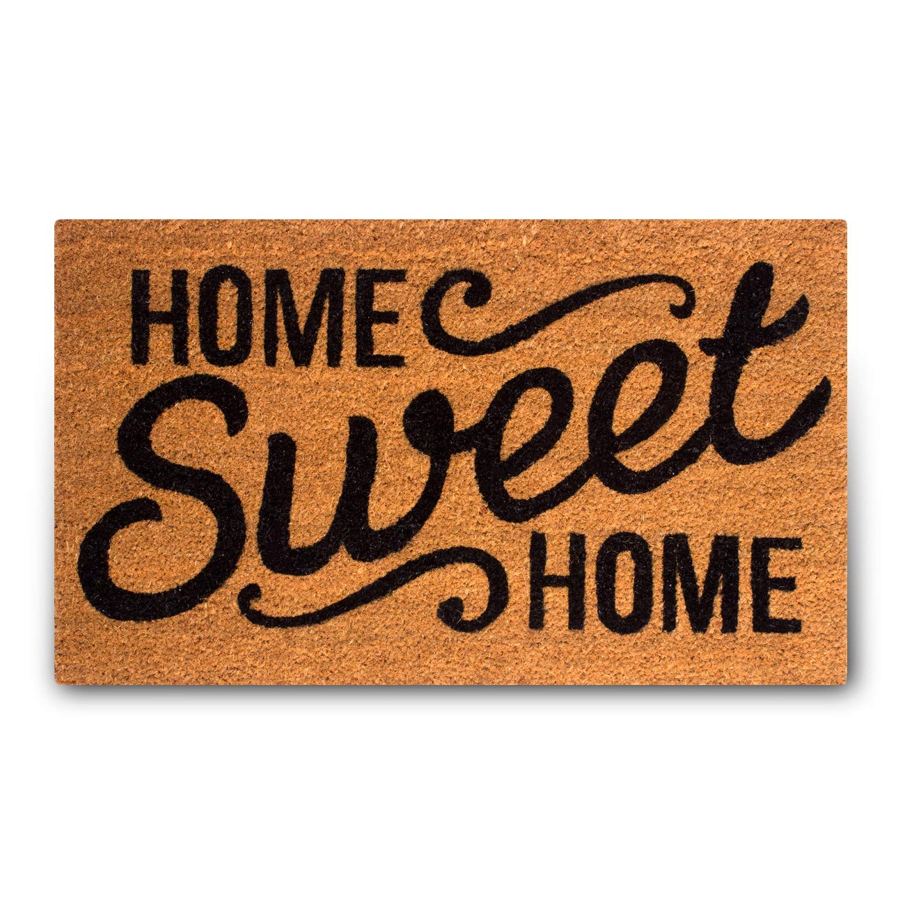 MPLUS Pure Coco Coir Doormat with Heavy-Duty PVC Backing - Home Sweet Home - Pile Height: 0.6-Inches - Size: 18-Inches x 30-Inches - Perfect Color/Sizing for Outdoor/Indoor uses.