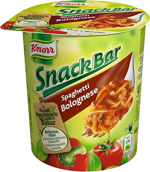 Knorr Snack Bar Spaghetti Bolognese 8x 66g Amazon Co Uk Grocery