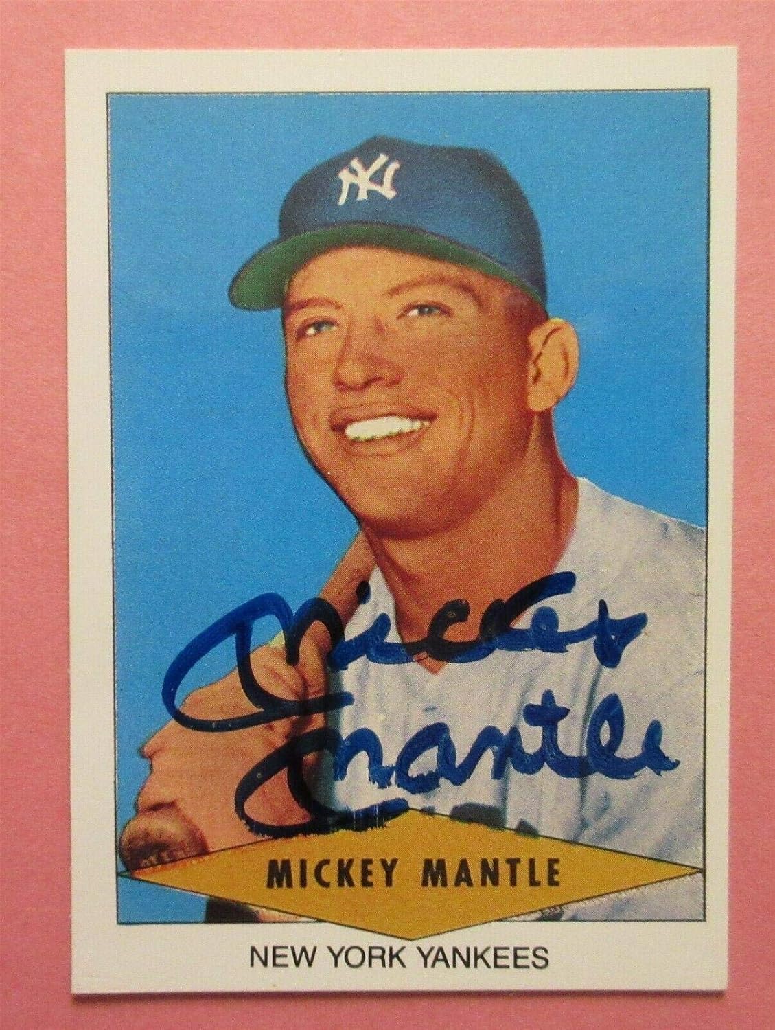 Mickey Mantle Signed 1954 Red Heart Reprint Card JSA Baseball