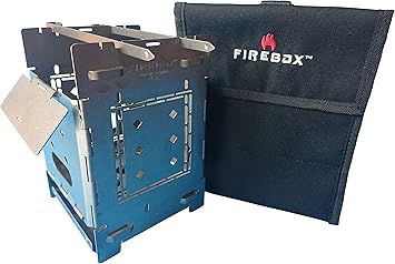 Amazon 日本正規品 Firebox ファイヤーボックス チタン製 バーベキュー コンロ 焚火台 ストーブ 5インチ グリル ストーブ 専用ケース ファイヤーボックス Firebox バーベキューコンロ 焚火台