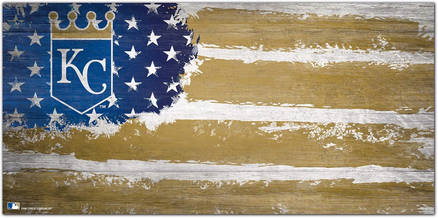 Fan Creations MLB Kansas City Royals Unisex KC Royals Flag Sign, Team Color, 6 x 12