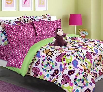Amazon Com Girls Kids Bedding Fabian Monkey Tween Teen Dream Bed