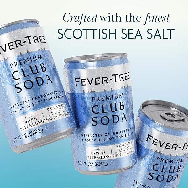 FEVER-TREE CLUB SODA – PREMIUM ZERO CALORIE MIXER FOR COCKTAILS AND MOCKTAILS, 5.1 FL OZ CANS, PACK OF 8 – NATURALLY SOURCED, NON-GMO