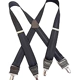 Hold-Up Suspender Company Jacquard Series Suspenders for Men X-Back Style with USA Patented Black No-Slip Clips
