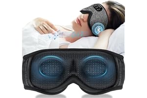 ZHENYEMEI Bluetooth Sleep Headphones White Noise Sleep Mask | 3D Eye Mask for Sleeping | 38 Relaxing Soothing Sounds | 16hrs Playingtime | Light Blocking Eye Mask | Auto - Off Timer | Best for Sleeper | Grey