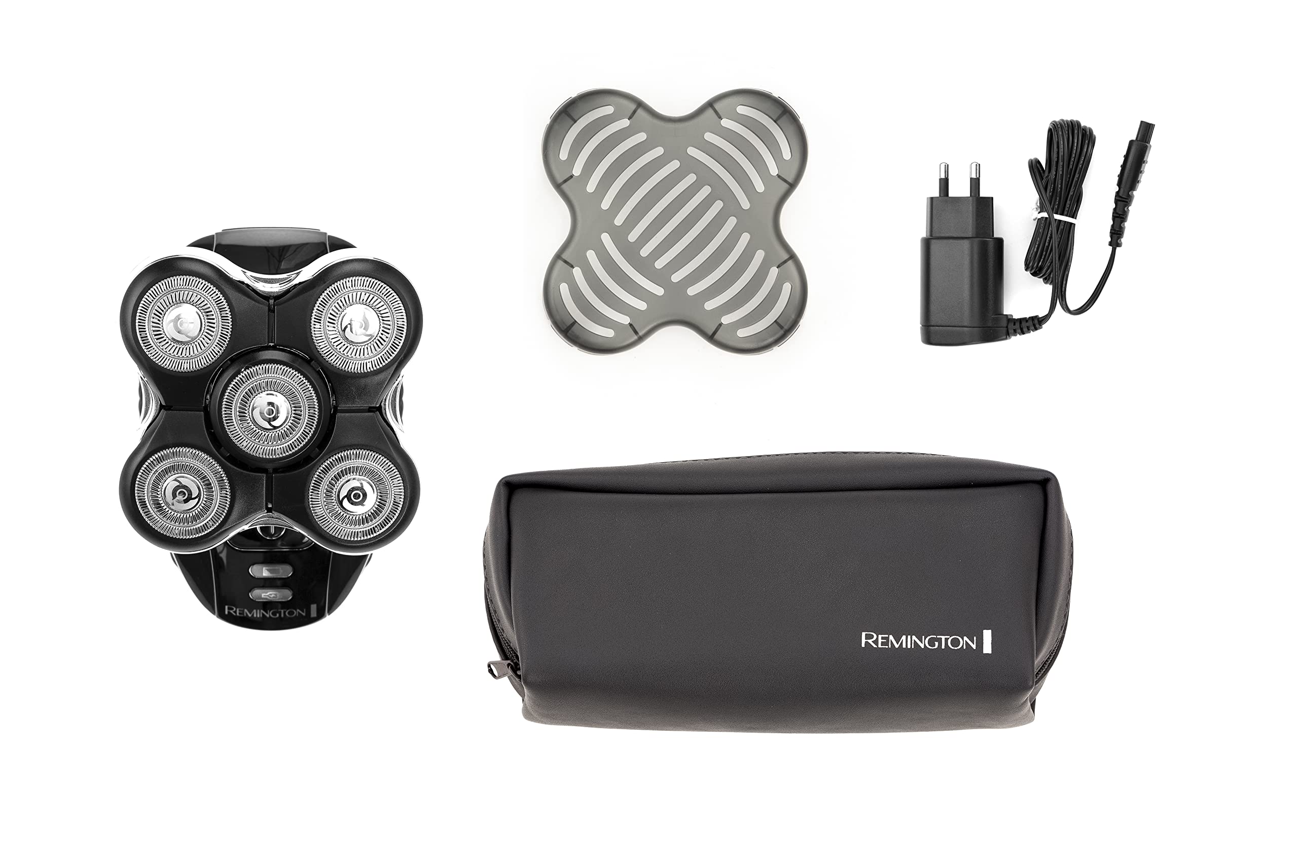 Remington Glatzen- Rasierer Herren elektrisch, Kopf- Rasierapparat Lithium (Schwarz, 5 Scherköpfe, glattes Rasurergebnis mit max. 0,2mm, Haar-Auffang-Kammer, Detail-Trimmer) Kopfrasierer XR1501 4
