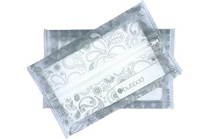 THE BUTI-BAG CO Butipods Slim Wet Wipe Case Travel Clutch Pouch Holder 2-Pack | Reusable Refillable Portable Baby Wipes Dispenser Container | Wipes Stay Moist | Great for Hand & Face Wipes (Grey|Lucite Green)