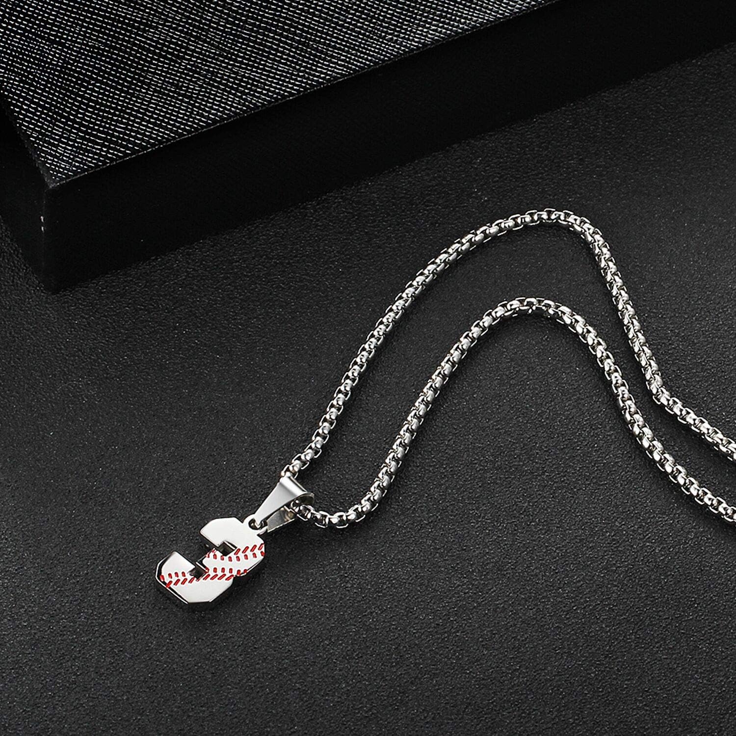 TLIWWF Inspiration Baseball Jersey Number Necklace Stainless Steel Charms Number Pendant for Boys Men (3): Jewelry