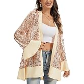Anna-Kaci Women's Sequin Lace Mesh Cardigan Jacket with Open Front Trim for Party, Holiday, and Evening Wear