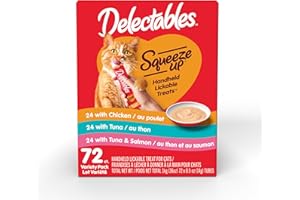Delectables Squeeze Up Variety Pack, Creamy Squeezable Puree, Lickable Wet Cat Treats, Grain Free, No Added Fillers, No by-Pr