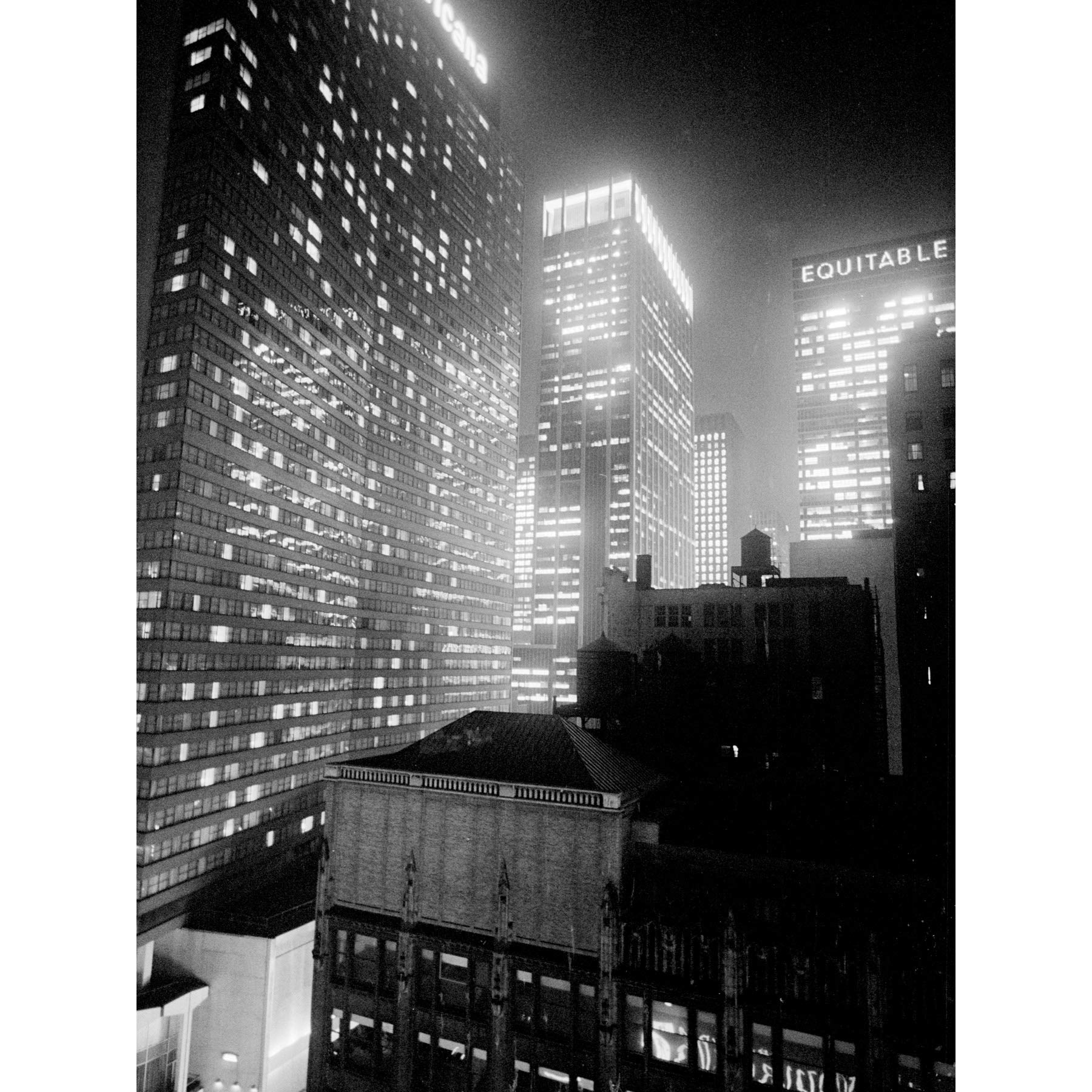 Artery8 New York At Night Skyscrapers Vintage Photo Large Wall Art Poster Print Thick Paper 18X24 Inch