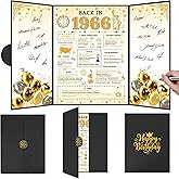 RUBOAOA Black Gold 60th Birthday Decorations, Back in 1966 Happy 60th Birthday Guest Book for Men Women, Jumbo Signature Card for 60 Year Old Gifts, Cheers to 60 Years Party Favors
