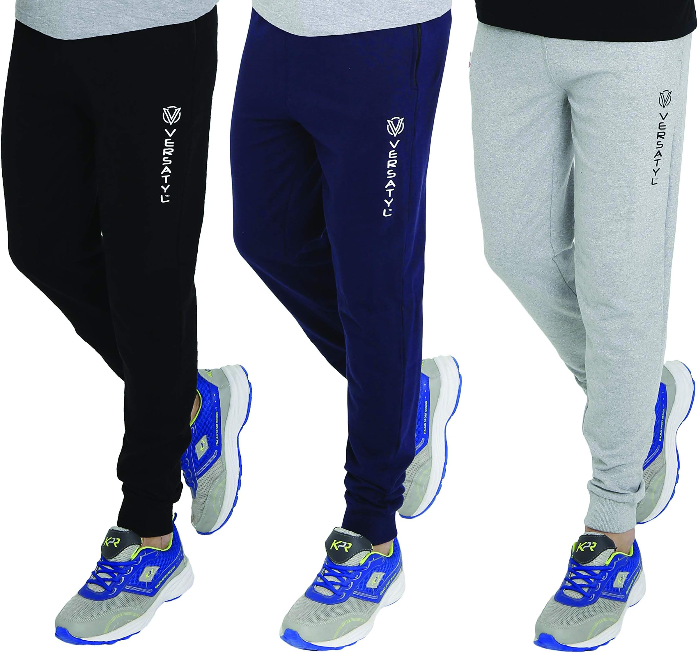 VERSATYL Men's Slim Fit Joggers (Pack of 3)