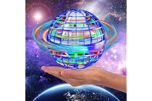BERSAUJI Flying Orb Ball Toy - 2023 Upgraded Magic Flying Orb Toy with LED Light 360°Rotating, Boomerang Flying Space Ball Toys Indoor Outdoor Fun Games, for Boys Girls Adults(Blue)