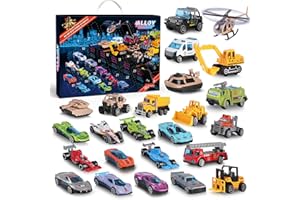 GRARAIN 2024 Advent Calendar Kids 24pcs Play Vehicles for Boys, Christmas Gifts 24 Days Christmas Countdown Calendar for 3 4 5-7 8-12 Boys and Girls