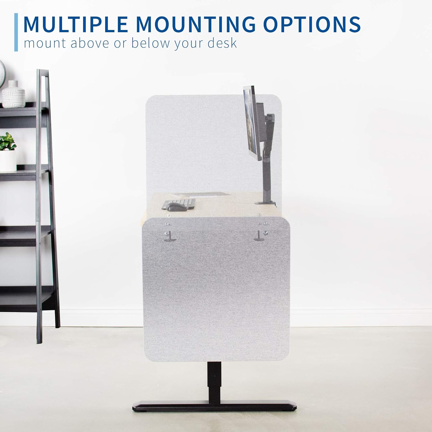 VIVO Gray Clamp-on 24 x 24 inch Privacy Panel, Sound Absorbing Cubicle Desk Divider, Acoustic Partition, PP-1-V024G: Computers & Accessories