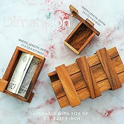 BSIRI Secret Puzzle Box- Brain Teaser Wooden Box
