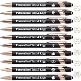 WNNNS Bulk Custom Pens Personalized, Customized Pens with Name &amp; Logo Engraved on Both Sides, Black Ink Ballpoint with Stylus, Gifts for Business,Office,School,Birthday,Party,Wedding.