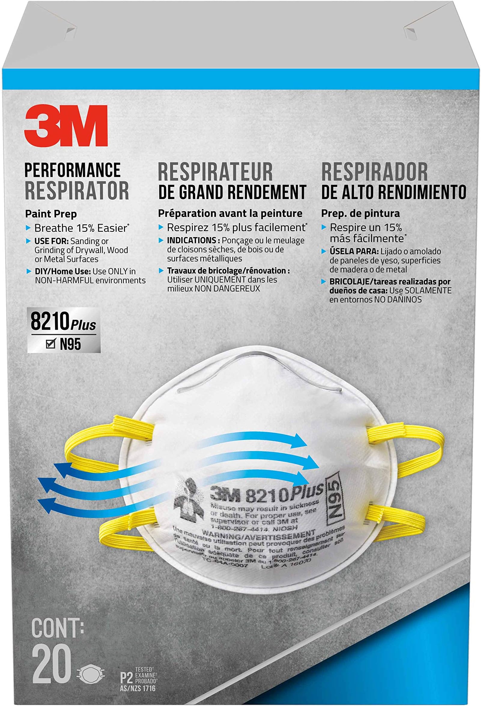 3M 8210PPB1-A-NA Plus Particulate Respirator