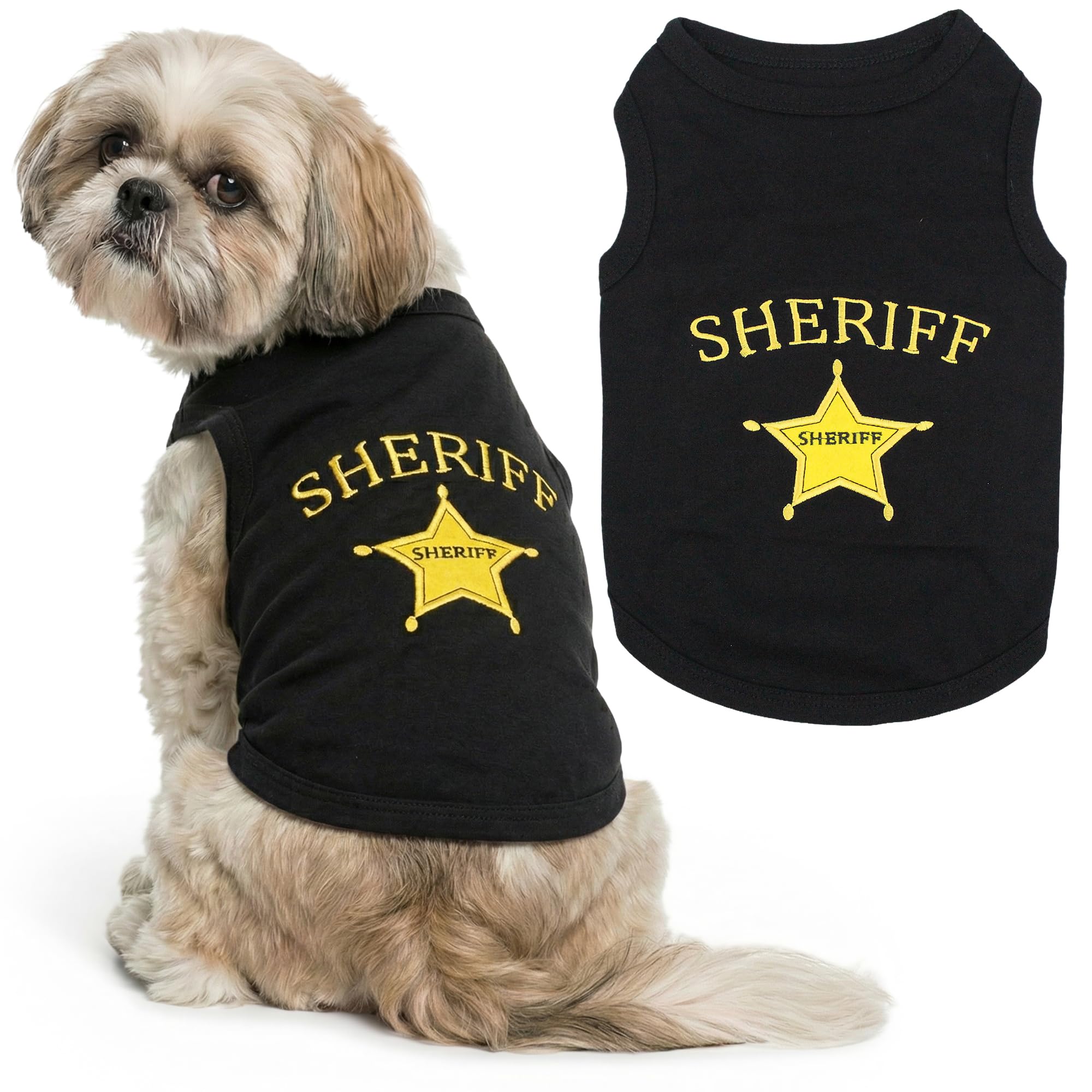 Parisian Pet Sheriff Dog T-Shirt, Medium