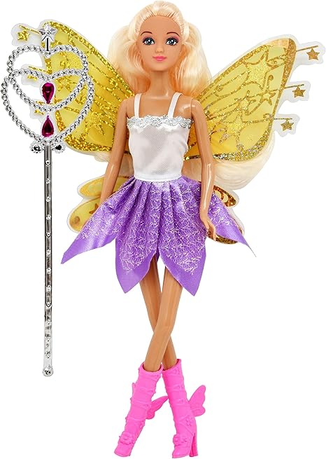 Amazon Co Jp 妖精プリンセス人形 蝶 レインボー おとぎ話 ファッション人形 魔法の杖 羽 髪付き 女の子用 Toys