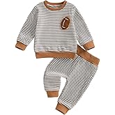 CIYCUIT Toddler Baby Boy Outfits Striped Sweatshirt Pants Clothes Set