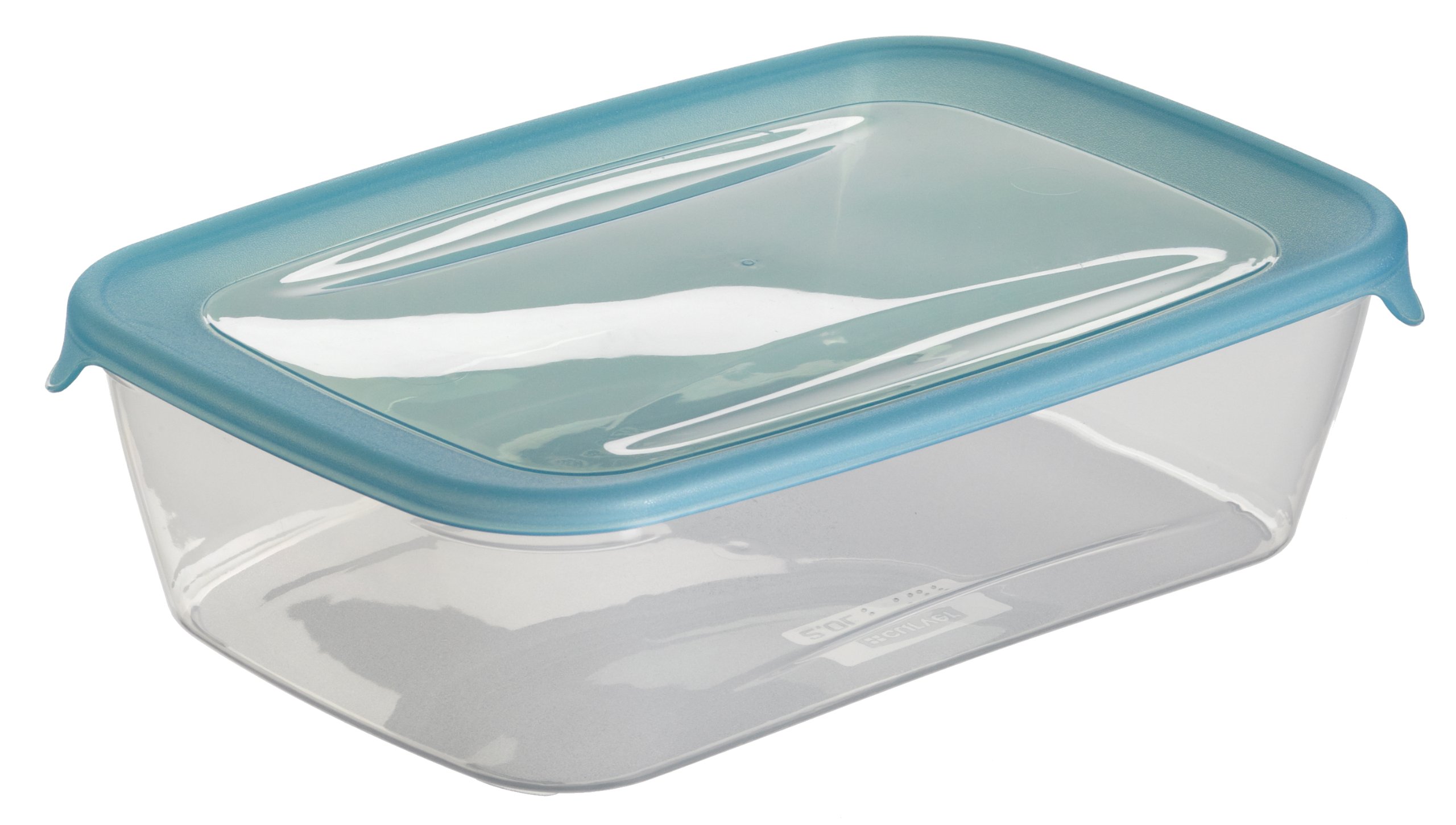 Curver 180690 Fresh’N Go Airtight Rectangular Polypropylene Storage Container - Transparent/Blue, Transparent/Bleu, 2L