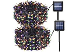 LNRYY Multicolor Christmas Lights Outdoor, 440LED Solar Christmas Lights Outdoor Waterproof for Christmas Decorations Outdoor, Each 78FT Christmas Solar String Lights for Outside, Christmas Decor Tree 2Pack