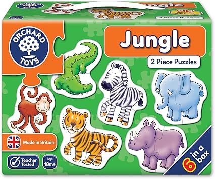 Orchard Toys Jungle 2 Piece Puzzles, 6 Count