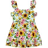 EASWEET Bamboo Viscose Girls' Dresses Toddler Sleeveless Ruffle Girls Summer Dress