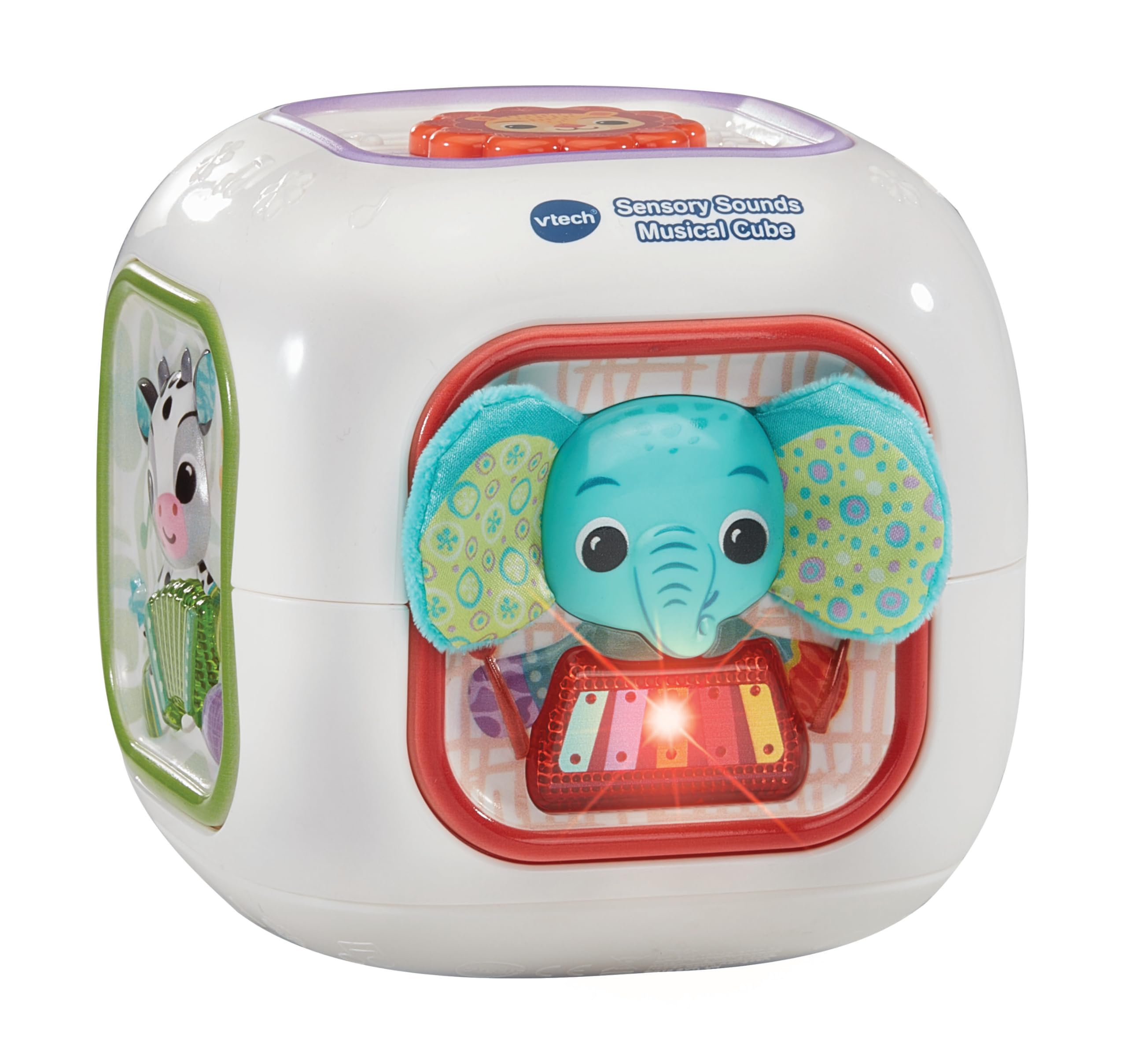 VTech Baby Sensory Sounds Musical Cube,Interactive Baby Toy with Nursery Rhymes,Classical Tunes & Manipulatives,Teaches Animals & Instruments, Gift for Babies 3,6,12,18 months +,English version