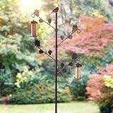 DIVCHI Bird Feeder Station Pole Hanging Feeding Station Metal Stand Garden Decor view 3