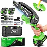 Tietoc Mini Chainsaw 6-Inch with 2 Batteries, Electric Saw, Stocking Stuffers Christmas Birthday Gifts Present for Men Dad Husband Gardener Adults, Cool Gadgets 2025
