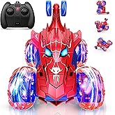 Spider remote control car rc cars toys,Cool rechargeable stunt rc car with 360 flips 4WD wheel with bright light,Fun outdoor toys gifts for kids birthday or Chritmas age 4 5 6 7 8 9 10 11 12 years old