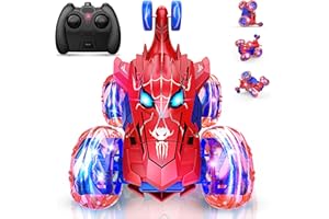 DOODAYS Spider remote control car rc cars toys,Cool rechargeable stunt rc car with 360 flips 4WD wheel with bright light,Fun outdoor toys gifts for kids birthday or Chritmas age 4 5 6 7 8 9 10 11 12 years old