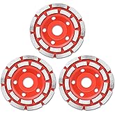 TOOLEAGUE 4.5 Inch Diamond Concrete Grinding Wheel for Angle Grinder,3 Pcs | Diamond Cup Grinder Wheel for Grinding and Polishing Stone Concrete Surface, Stones, Cement, Marble
