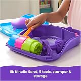 Kinetic Sand SquishMotion Playset 453g Pink Yellow Blue Sand Stamper Tools Case view 4