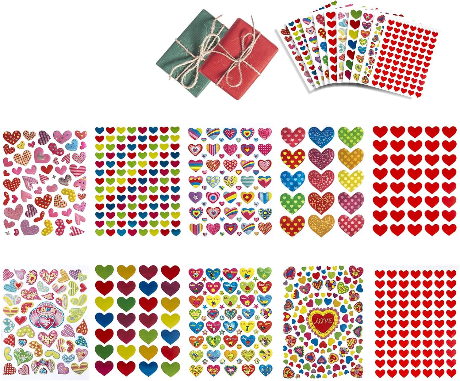 amazoncom 70 sheets heart stickers valentine day stickers for kids