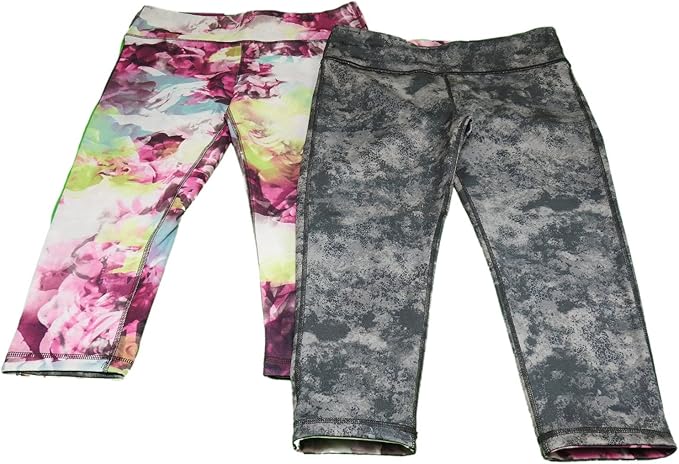 Z by Zobha Ladies Reversible Capri Leggings, Big Rose Print/90's Grunge Print (Medium (8-10)) at 