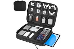 Dadanism Electronics Travel Organizer Case, Double Layers Cord Organizer Travel All-in-One Storage Bag for Cable, Cord, iPad,