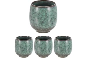 HARFINGTON 4pcs Chinese Ceramic Teacups 5.75oz Traditional Gong Fu Tea Set Ceramic Mate Teacup Japanese No Handle Small Coffe