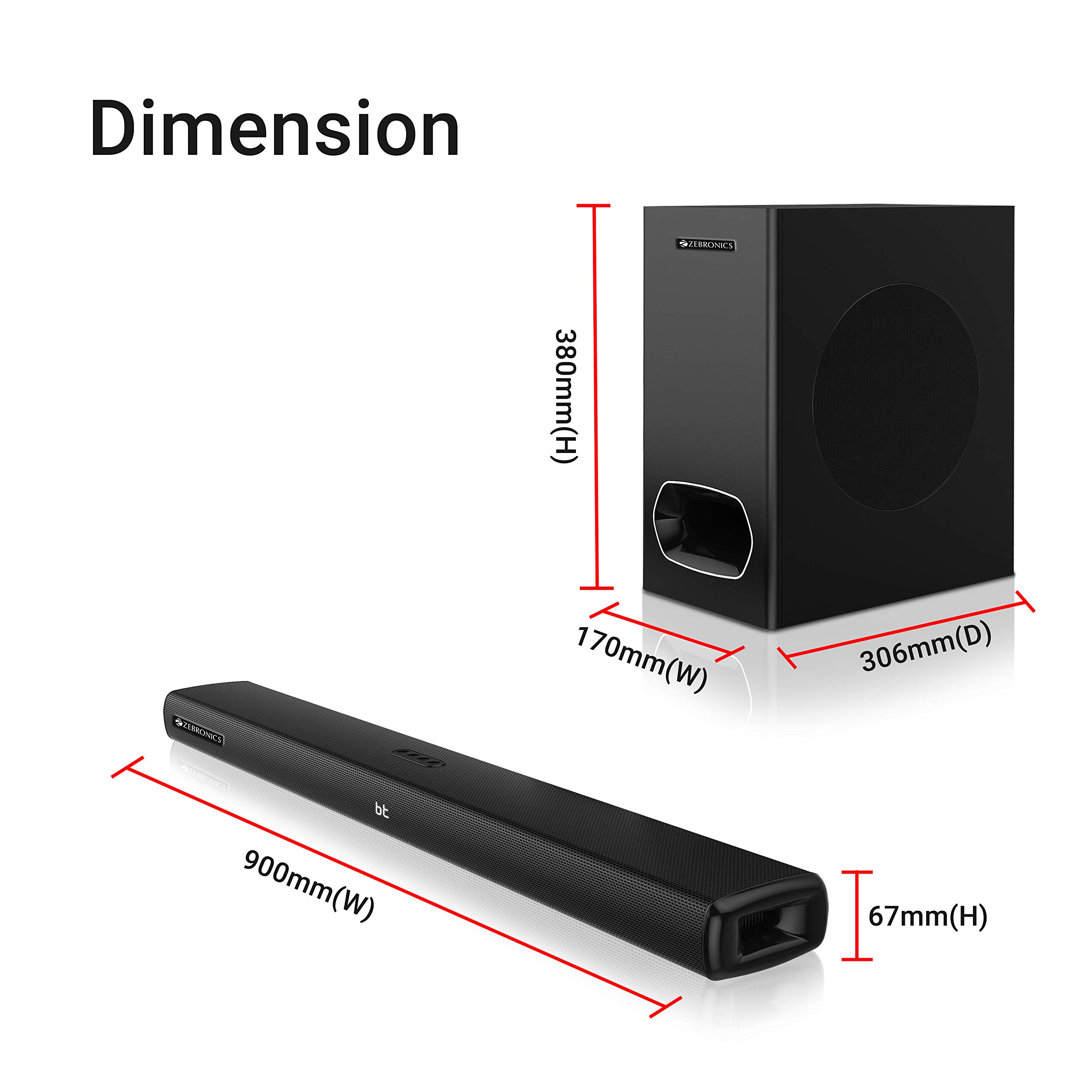 zebronics soundbar with woofer