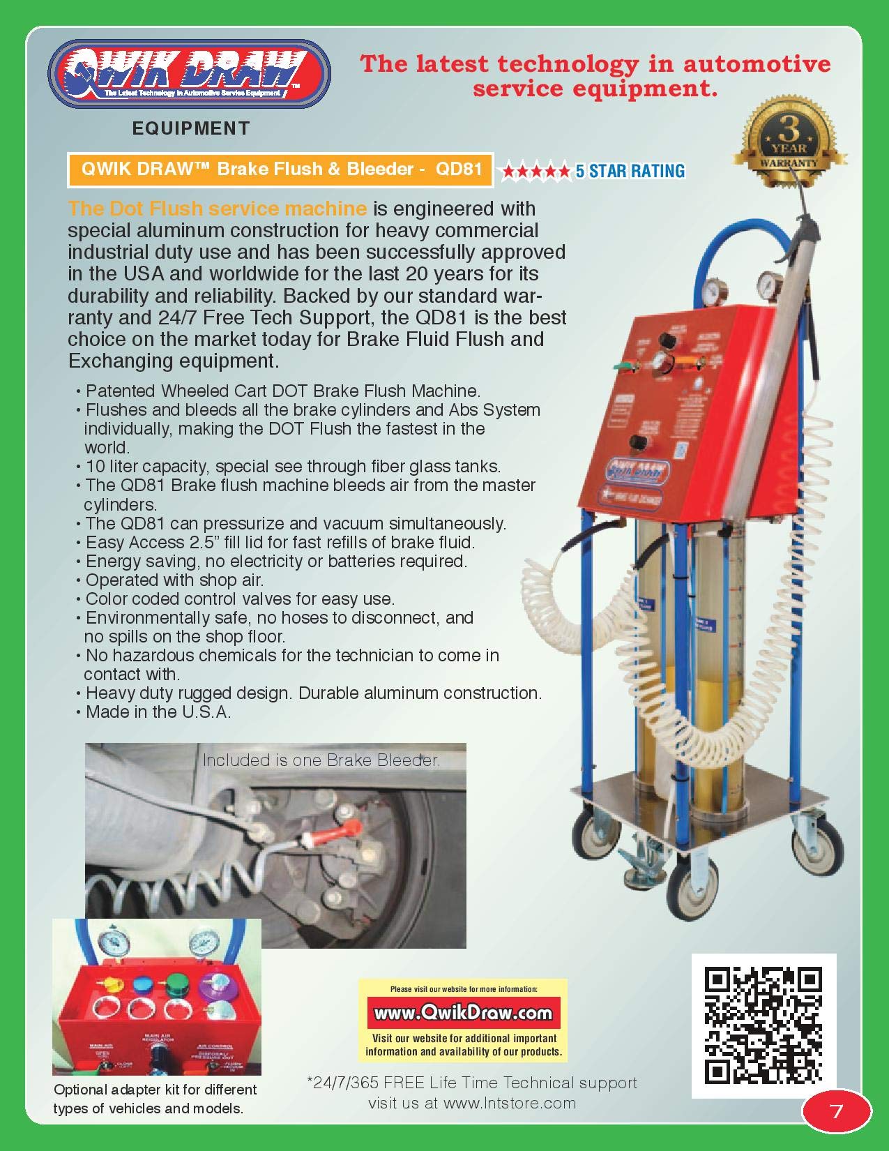 Qwik Draw Brake Flush Machine/Fluid Exchanger Machine QD81 on Galleon