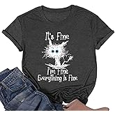 Fine Funny Cat Printed Women's Short Sleeve T-Shirt