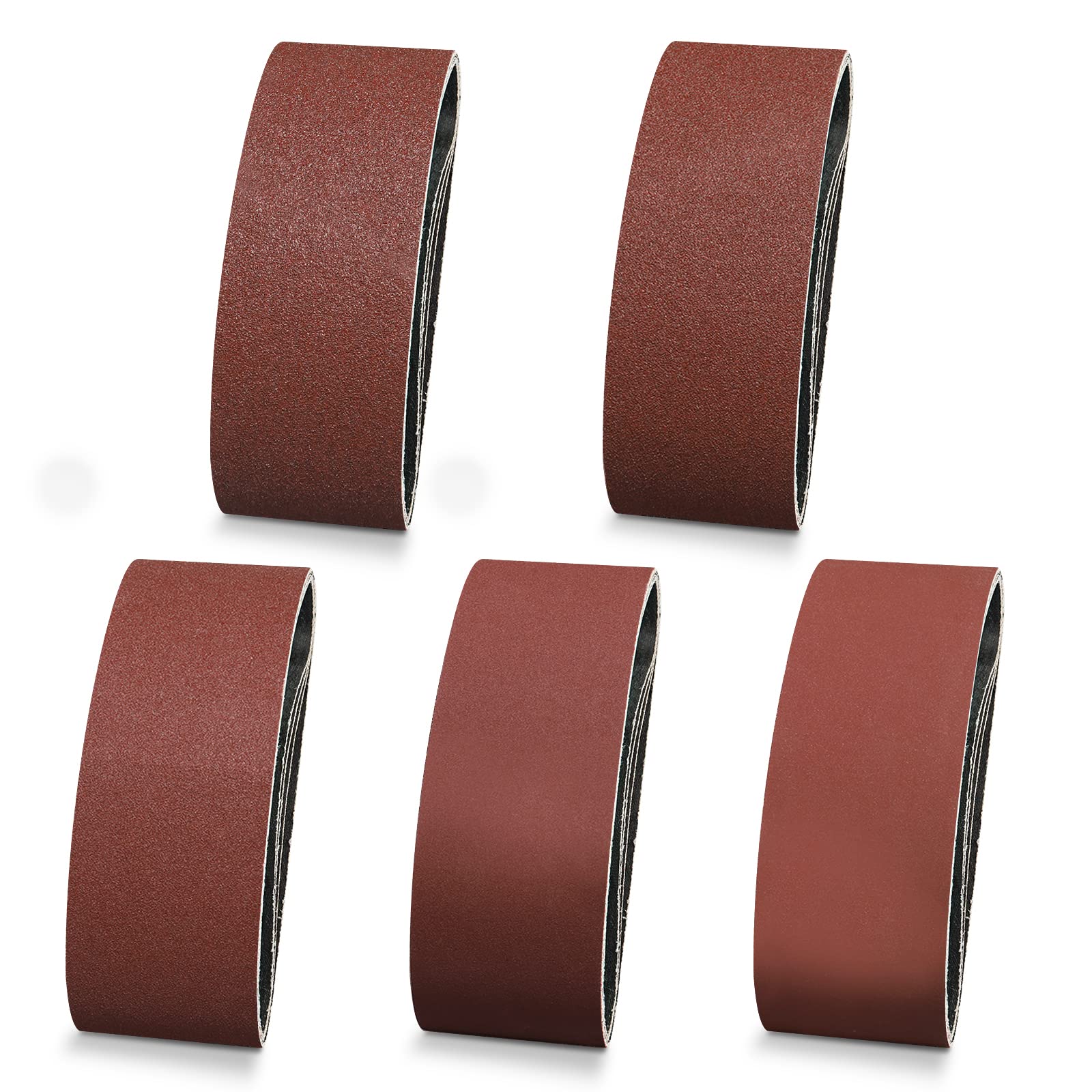Sruhrak Sanding Belt 65 x 410 mm Pack of 10 Sanding Belts, 2 Pieces Each Grits 60/80/120/240/400 Sanding Belt Set for Sanding, Filing, Sharpening and Rust Removal