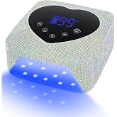 HUGMAPLE Cordless UV Nail Lamp 72W，Rechargeable Diamond LED Nail Dryer | Fast Nail Light Curing Lamp for All gel nails with 5 Timer Setting, Touch Control &amp; Auto Sensor for Salon &amp; Home